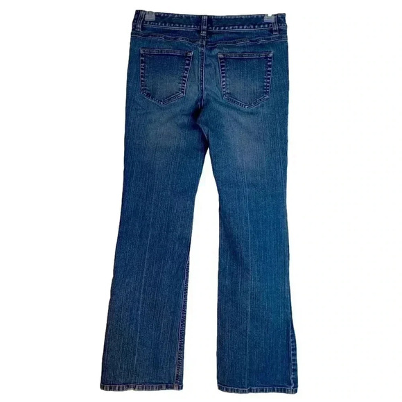 Distressed Ann Taylor Loft Jeans Size 6 Long Flare Leg - Picture 3 of 14